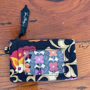 Vera Bradley Black and Gold Floral ID Wallet